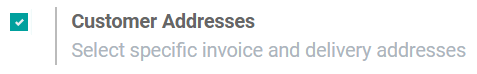 How to enable different customer addresses on Odoo Sales?